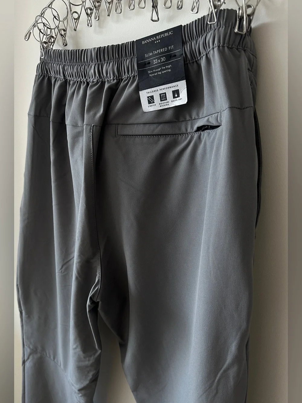 Banana Republic Light Gray Slim-Tapered Pants